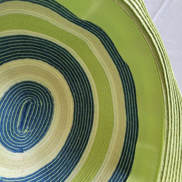 Unbranded Summer /Spring Lime Green Floppy Straw Hat (Size 7 1/8" /Medium) - Picture 4 of 13